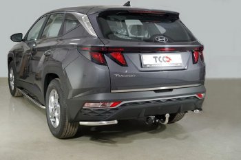 Защита заднего бампера (уголки, d42,4 мм) TCC Hyundai (Хюндаи) Tucson (Туссон)  NX4 (2020-2022) NX4