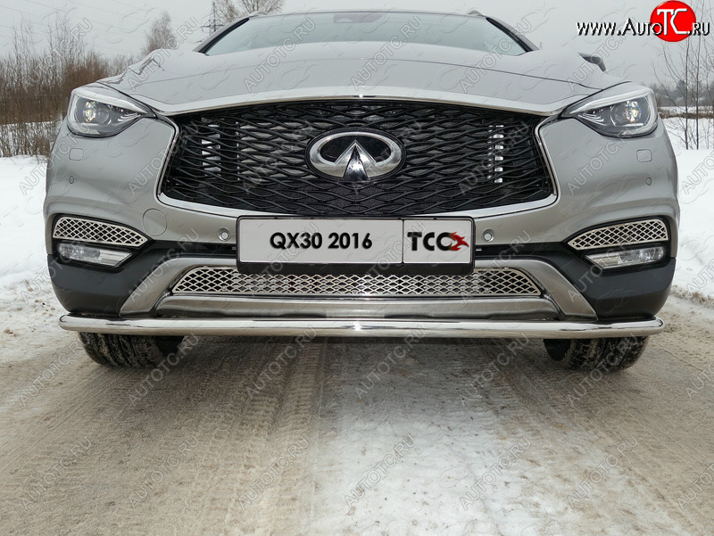 16 549 р. Защита переднего бампера кенгурин 42,4 мм ТСС Тюнинг  INFINITI QX30  H15E (2016-2020) (нержавейка)  с доставкой в г. Омск