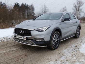 Защита порогов труба d42,4 мм ТСС Тюнинг INFINITI (Инфинити) QX30 (КуХ30)  H15E (2016-2020) H15E  (серые)