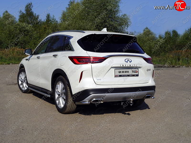 10 799 р. Защита заднего бампера (уголки, d42,4 мм) TCC  INFINITI Qx50  J55 (2017-2022)  с доставкой в г. Омск