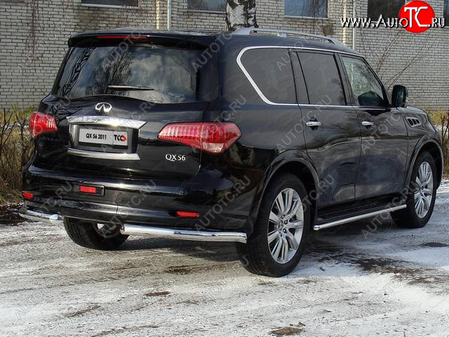 29 999 р. Защита задняя (уголки, нержавейка 76,1 мм) ТСС Тюнинг INFINITI QX56 Z62 (2010-2013)  с доставкой в г. Омск