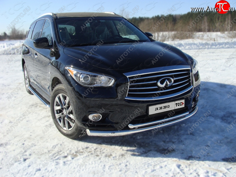 26 699 р. Защита переднего бампера нижняя d76,1*50,8 мм ТСС Тюнинг  INFINITI QX60  L50 (2013-2016) дорестайлинг (нержавейка)  с доставкой в г. Омск