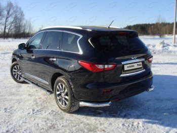 23 549 р. Защита задняя (уголки, нержавейка 76,1 мм) ТСС Тюнинг INFINITI QX60 L50 дорестайлинг (2013-2016)  с доставкой в г. Омск. Увеличить фотографию 1