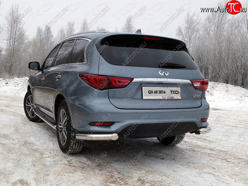 24 949 р. Защита задняя (уголки, нержавейка 76,1 мм) ТСС Тюнинг INFINITI QX60 L50 рестайлинг (2016-2021)  с доставкой в г. Омск