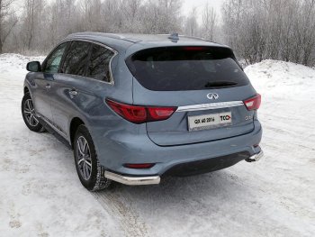 Защита задняя (уголки овальные, нержавейка 75х42 мм) ТСС Тюнинг INFINITI (Инфинити) QX60 (КуХ60)  L50 (2016-2021) L50 рестайлинг  (уголки овальные)