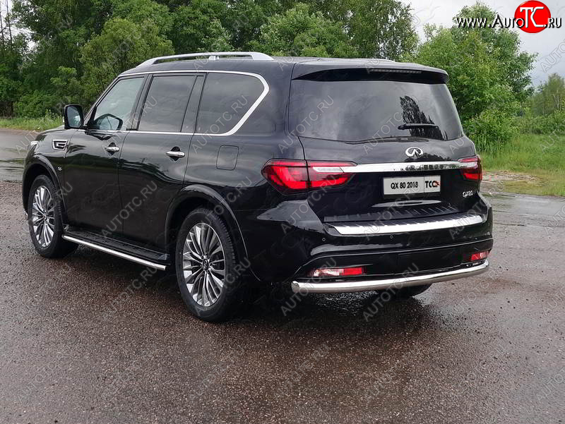 24 949 р. Защита задняя (нержавейка 76,1 мм) ТСС Тюнинг INFINITI QX80 Z62 2-ой рестайлинг (2018-2024)  с доставкой в г. Омск