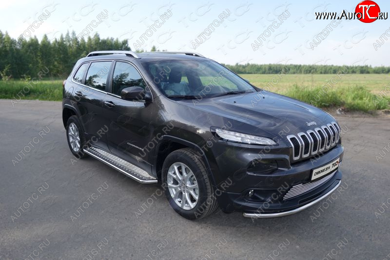 17 999 р. Защита переднего бампера нижняя d60,3 мм ТСС Тюнинг  Jeep Cherokee  KL (2014-2017) дорестайлинг (нержавейка)  с доставкой в г. Омск