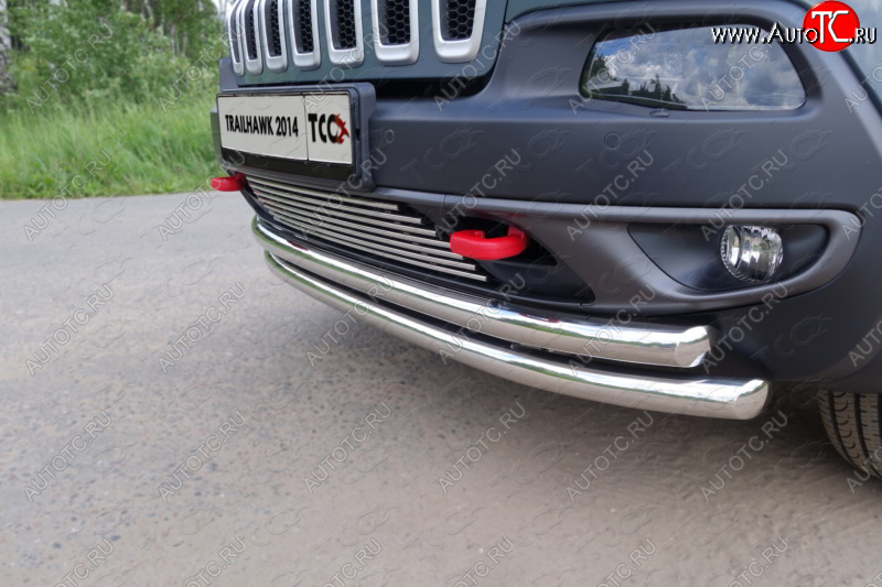 10 799 р. Декоративная вставка решетки радиатора (Trailhawk) ТСС Тюнинг  Jeep Cherokee  KL (2014-2017) дорестайлинг (d 12 мм)  с доставкой в г. Омск