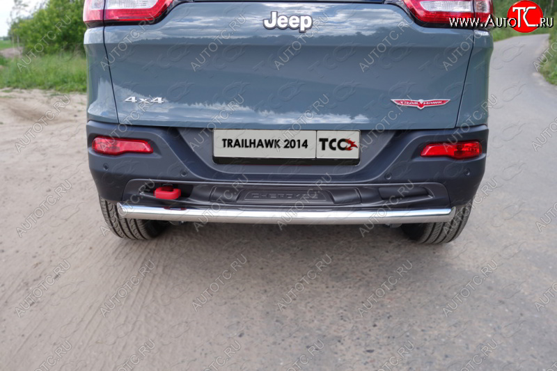 16 549 р. Защита задняя (Trailhawk, нержавейка 60,3 мм) ТСС Тюнинг  Jeep Cherokee  KL (2014-2017) дорестайлинг  с доставкой в г. Омск