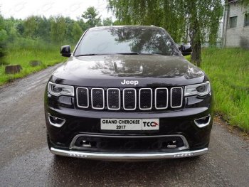 Защита переднего бампера нижняя с ДХО 76,1 мм ТСС Тюнинг Jeep (Джип) Grand Cherokee (Гран)  WK2 (2017-2022) WK2 2-ой рестайлинг  (нержавейка)