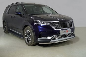 20 499 р. Защита переднего бампера нижняя d42,4 мм ТСС Тюнинг  KIA Carnival  KA4 (2020-2023) минивэн дорестайлинг (нержавейка)  с доставкой в г. Омск. Увеличить фотографию 1