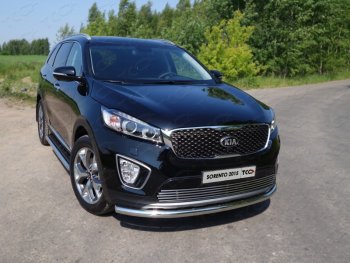 Защита переднего бампера нижняя d60,3 мм ТСС Тюнинг KIA (КИА) Sorento (соренто)  UM/Prime (2014-2018) UM/Prime дорестайлинг  (нержавейка)