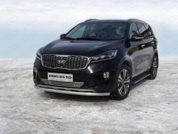 17 999 р. Защита переднего бампера нижняя d60,3 мм ТСС Тюнинг  KIA Sorento  UM/Prime (2018-2020) рестайлинг (нержавейка)  с доставкой в г. Омск. Увеличить фотографию 1