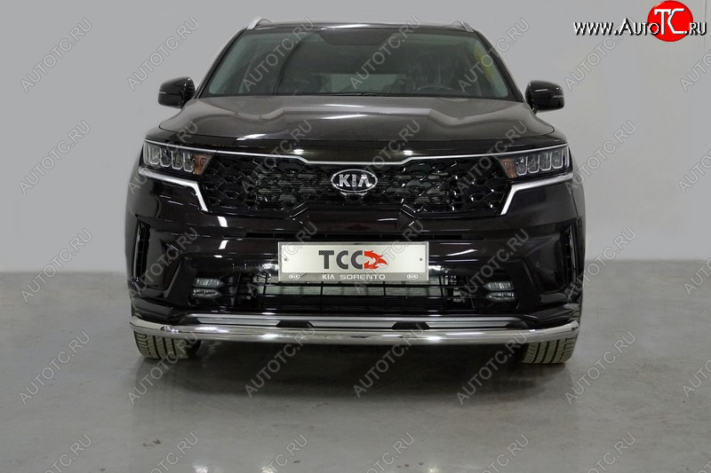 20 999 р. Защита переднего бампера нижняя d60,3 мм ТСС Тюнинг  KIA Sorento  MQ4 (2020-2022) (нержавейка)  с доставкой в г. Омск