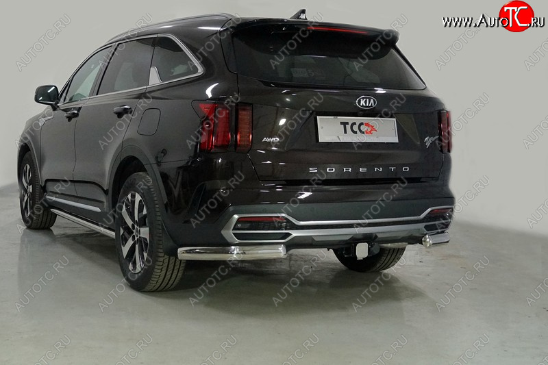 24 999 р. Защита задняя (уголки овальные, 75х42 мм) ТСС Тюнинг  KIA Sorento  MQ4 (2020-2022) (уголки овальные)  с доставкой в г. Омск