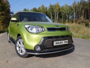 17 999 р. Защита переднего бампера нижняя d42,4 мм ТСС Тюнинг  KIA Soul  PS (2014-2016) дорестайлинг (нержавейка)  с доставкой в г. Омск. Увеличить фотографию 1