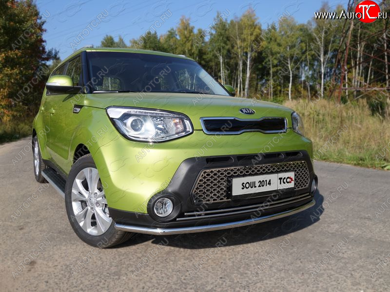 17 999 р. Защита переднего бампера нижняя d42,4 мм ТСС Тюнинг  KIA Soul  PS (2014-2016) дорестайлинг (нержавейка)  с доставкой в г. Омск