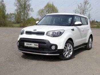 Защита переднего бампера нижняя d42,4 мм ТСС Тюнинг KIA (КИА) Soul (Сол)  PS (2017-2019) PS рестайлинг  (нержавейка)