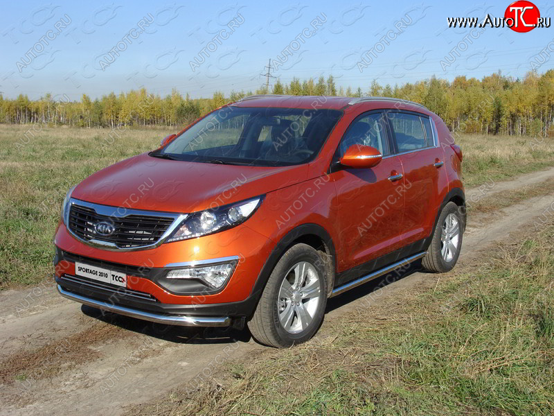 17 999 р. Защита переднего бампера нижняя d60,3 мм ТСС Тюнинг  KIA Sportage  3 SL (2010-2014) дорестайлинг (нержавейка)  с доставкой в г. Омск