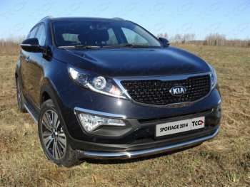 17 999 р. Защита переднего бампера нижняя d60,3 мм ТСС Тюнинг  KIA Sportage  3 SL (2014-2016) рестайлинг (нержавейка)  с доставкой в г. Омск. Увеличить фотографию 1