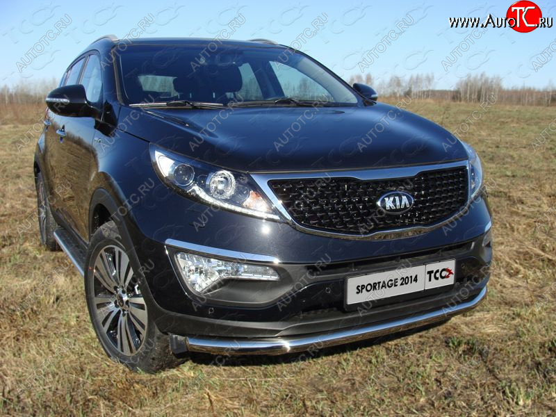 17 999 р. Защита переднего бампера нижняя d60,3 мм ТСС Тюнинг  KIA Sportage  3 SL (2014-2016) рестайлинг (нержавейка)  с доставкой в г. Омск