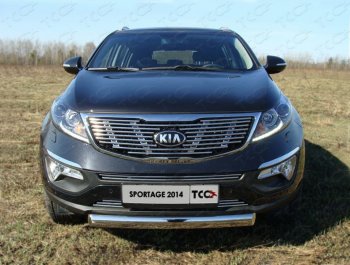 Верхняя декоративная вставка решетки радиатора ТСС Тюнинг KIA (КИА) Sportage (Спортаж)  3 SL (2014-2016) 3 SL рестайлинг ()