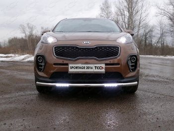 Защита переднего бампера нижняя с ДХО 60,3 мм ТСС Тюнинг KIA (КИА) Sportage (Спортаж)  4 QL (2016-2018) 4 QL дорестайлинг  (нержавейка)