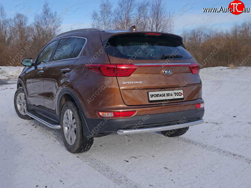 16 549 р. Защита задняя (нержавейка 60,3 мм) ТСС Тюнинг  KIA Sportage  4 QL (2016-2018) дорестайлинг  с доставкой в г. Омск