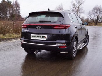 Защита заднего бампера (уголки, d42,4 мм) TCC KIA (КИА) Sportage (Спортаж)  4 QL (2018-2022) 4 QL рестайлинг