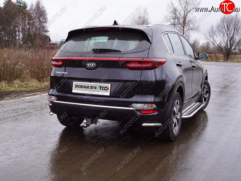 13 399 р. Защита заднего бампера (уголки, d42,4 мм) TCC  KIA Sportage  4 QL (2018-2022) рестайлинг  с доставкой в г. Омск