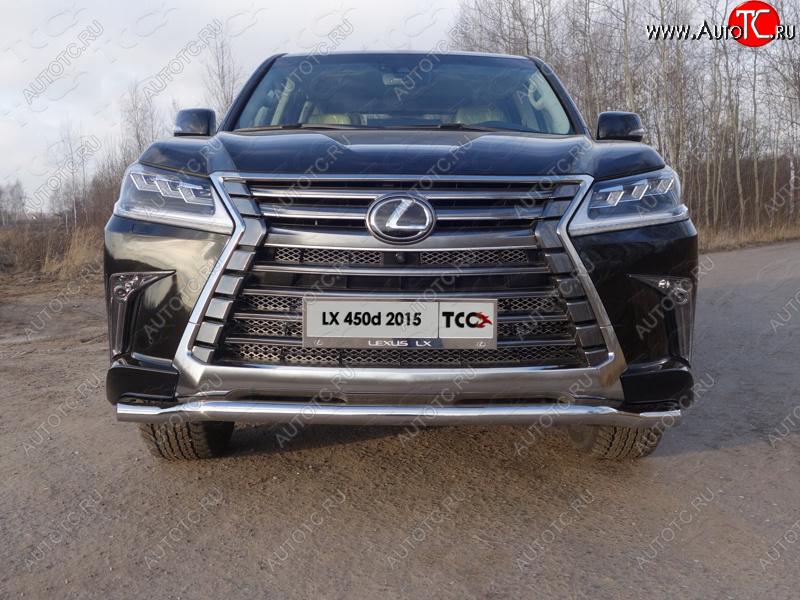 26 499 р. Защита переднего бампера нижняя d60,3 мм ТСС Тюнинг Lexus LX450d J200 2-ой рестайлинг (2015-2022) (нержавейка)  с доставкой в г. Омск