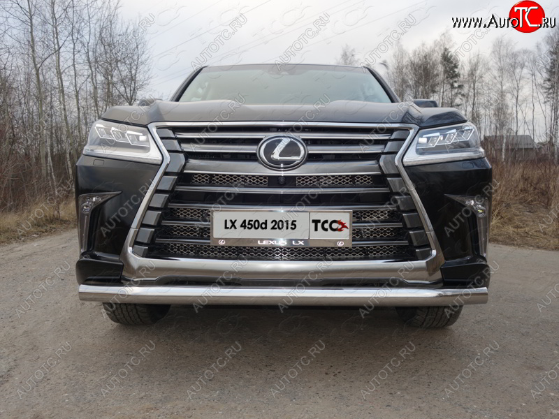 26 699 р. Защита переднего бампера нижняя 76,1 мм ТСС Тюнинг  Lexus LX450d  J200 - LX570  J200 (нержавейка)  с доставкой в г. Омск