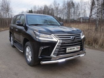 44 999 р. Защита переднего бампера нижняя с ДХО 76,1 мм ТСС Тюнинг Lexus LX450d J200 2-ой рестайлинг (2015-2022) (нержавейка)  с доставкой в г. Омск. Увеличить фотографию 1