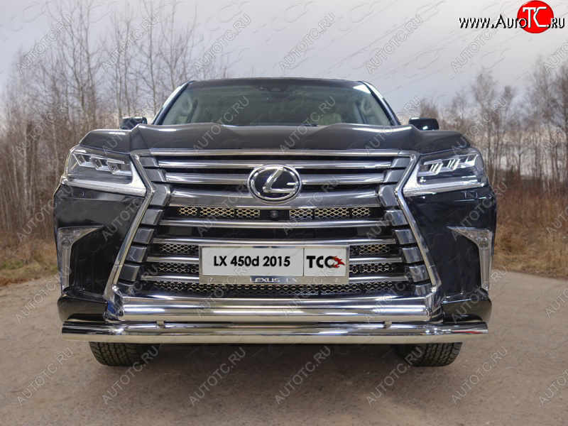 35 999 р. Защита передняя нижняя двойная 76,1*50,8 мм кроме F-Sport Тюнинг  Lexus LX450d  J200 - LX570  J200 (нержавейка)  с доставкой в г. Омск