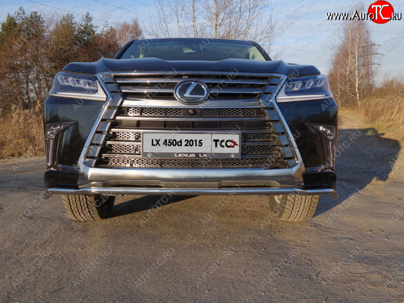 23 549 р. Защита переднего бампера нижняя d42,4 мм ТСС Тюнинг  Lexus LX450d  J200 - LX570  J200 (нержавейка)  с доставкой в г. Омск