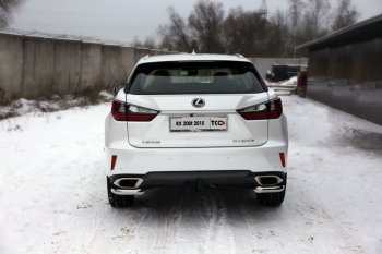 Защита заднего бампера (кроме F-Sport, уголки, d60,3 мм) TCC Lexus RX 200T AL20 дорестайлинг (2015-2017)