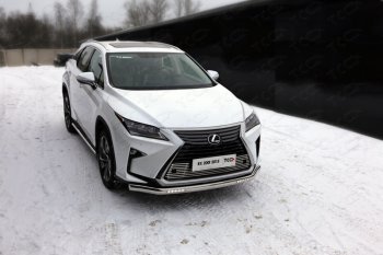 46 599 р. Защита передняя нижняя овальная с ДХО 75х42 мм ТСС Тюнинг  Lexus RX  200T - RX450H  AL10 (нержавейка)  с доставкой в г. Омск. Увеличить фотографию 1