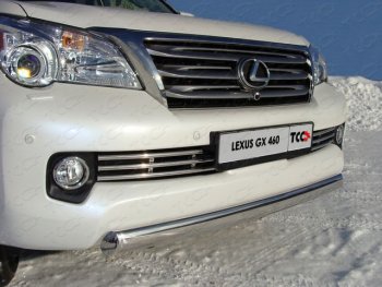 24 099 р.  Защита переднего бампера нижняя 75*42 мм ТСС Тюнинг  Lexus GX460  J150 (2009-2013) дорестайлинг (нержавейка)  с доставкой в г. Омск. Увеличить фотографию 1