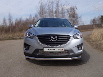 Защита переднего бампера нижняя d60,3 мм ТСС Тюнинг Mazda CX-5 KE рестайлинг (2015-2017)  (нержавейка)