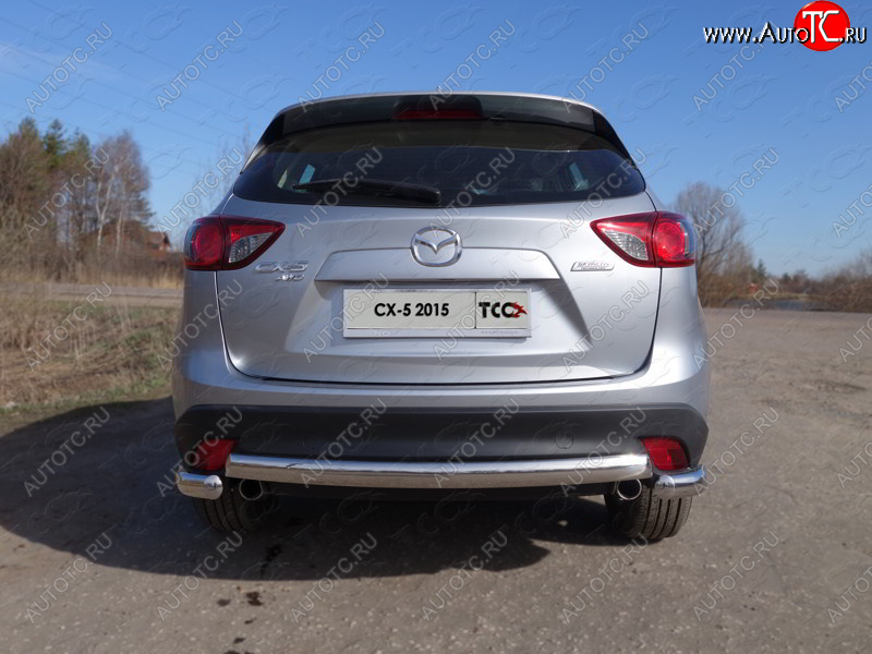 16 299 р. Защита заднего бампера (овальная длинная, d75х42 мм) TCC  Mazda CX-5  KE (2015-2017) рестайлинг  с доставкой в г. Омск