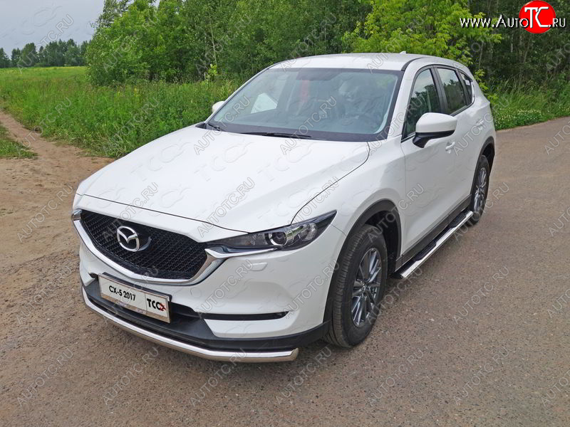 18 699 р. Защита переднего бампера нижняя d60,3 мм ТСС Тюнинг Mazda CX-5 KF (2016-2024) (нержавейка)  с доставкой в г. Омск