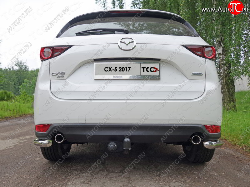 8 899 р. Защита заднего бампера (уголки, d60,3 мм) TCC  Mazda CX-5  KF (2016-2024)  с доставкой в г. Омск