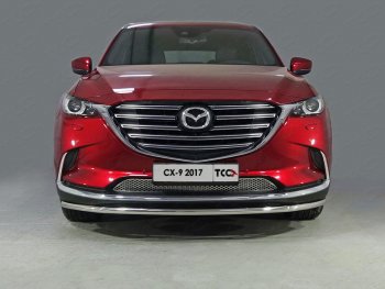 Защита переднего бампера нижняя d42,4 мм ТСС Тюнинг Mazda (Мазда) CX-9 (ЦХ-9)  TC (2015-2024) TC дорестайлинг  (нержавейка)