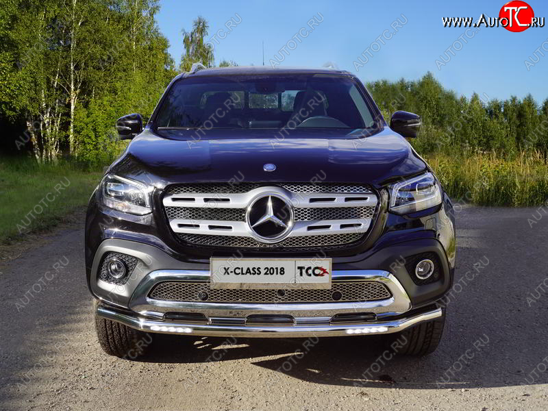 33 999 р. Защита переднего бампера нижняя с ДХО 60,3 мм ТСС Тюнинг Mercedes-Benz X class W470 (2017-2020) (нержавейка)  с доставкой в г. Омск