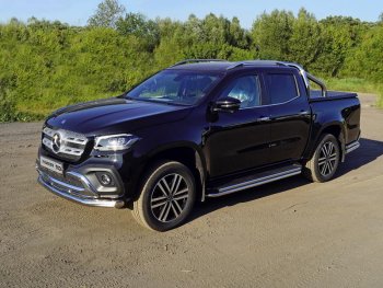 23 999 р. Защита переднего бампера нижняя 76,1 мм ТСС Тюнинг  Mercedes-Benz X class  W470 (2017-2020) (нержавейка)  с доставкой в г. Омск. Увеличить фотографию 1