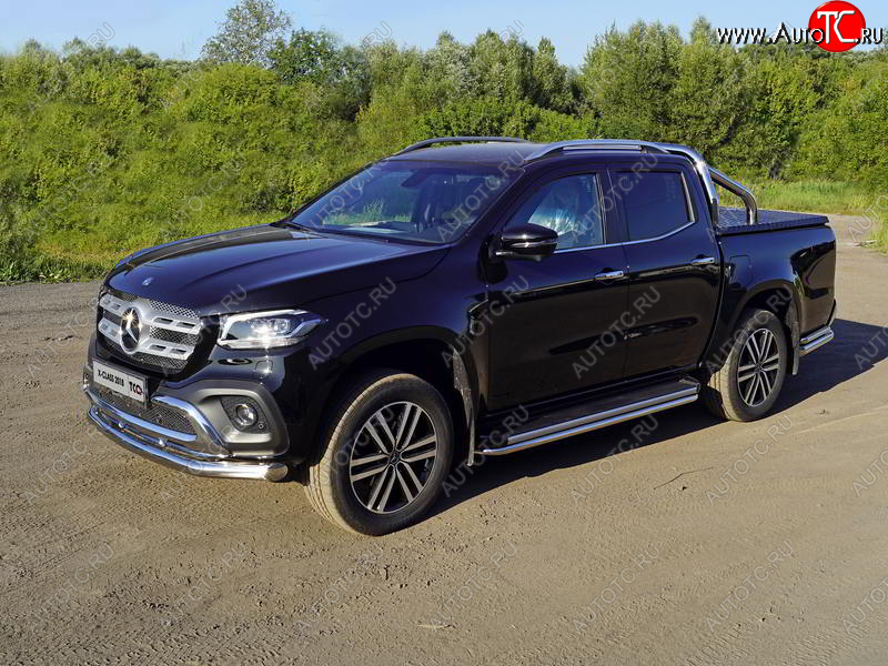 23 999 р. Защита переднего бампера нижняя 76,1 мм ТСС Тюнинг  Mercedes-Benz X class  W470 (2017-2020) (нержавейка)  с доставкой в г. Омск