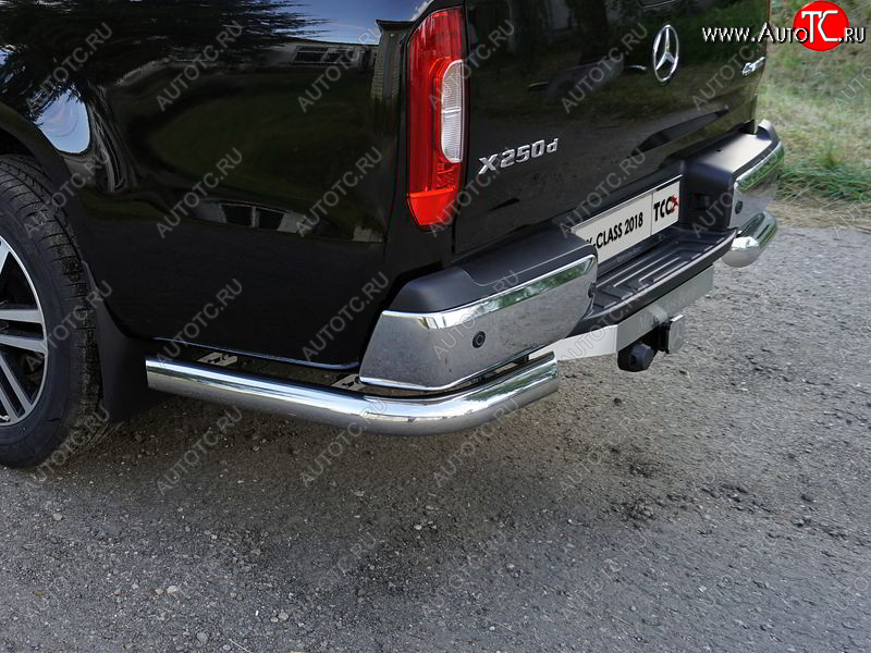 26 699 р. Защита задняя (уголки, нержавейка 76,1 мм) ТСС Тюнинг  Mercedes-Benz X class  W470 (2017-2020)  с доставкой в г. Омск