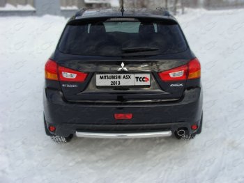 13 399 р. Защита задняя (центральная нержавейка 60,3 мм) ТСС Тюнинг Mitsubishi ASX 1-ый рестайлинг (2013-2016)  с доставкой в г. Омск. Увеличить фотографию 1