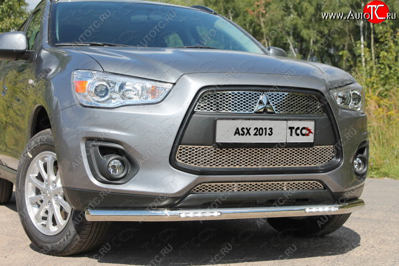 33 999 р. Защита переднего бампера нижняя с ДХО 60,3 мм ТСС Тюнинг  Mitsubishi ASX (2013-2016) 1-ый рестайлинг (нержавейка)  с доставкой в г. Омск