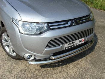 22 599 р. Защита переднего бампера нижняя 60,3*50,8 мм ТСС Тюнинг  Mitsubishi Outlander  GF (2012-2014) дорестайлинг (нержавейка)  с доставкой в г. Омск. Увеличить фотографию 1